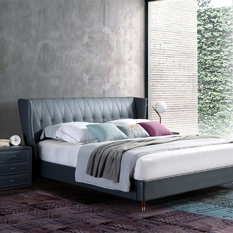 သားရေအပြည့်ဖြင့် အစိုင်အခဲသစ်သားအိပ်ရာ